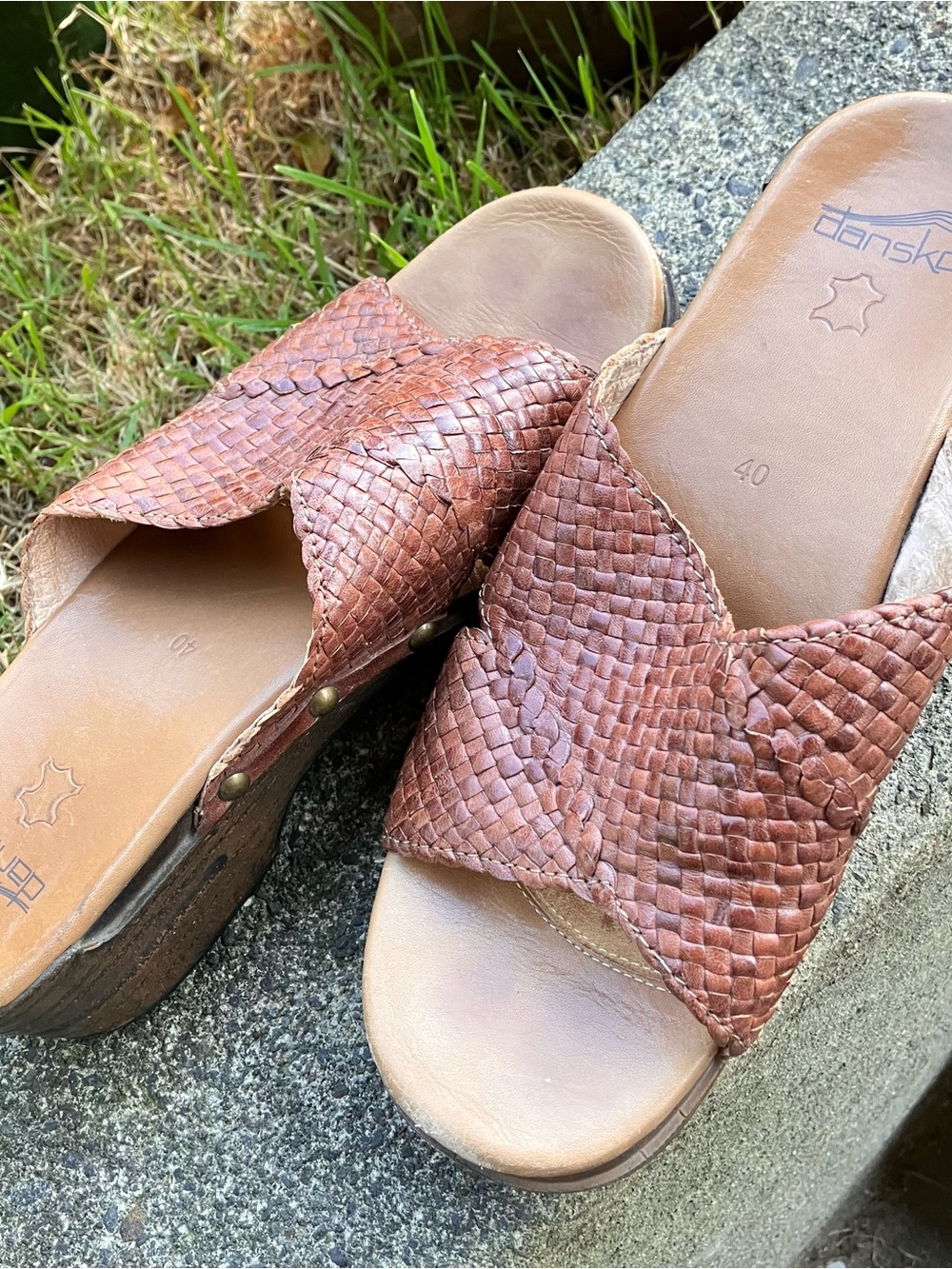 Dansko brown slides sandals size 40